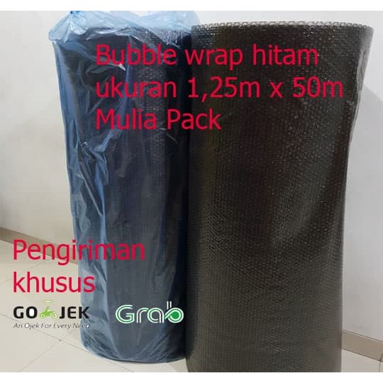 

PROMO!! BUBBLE WRAP HITAM UKURAN 1,25M X 50M 1 ROLL MULIA PACK