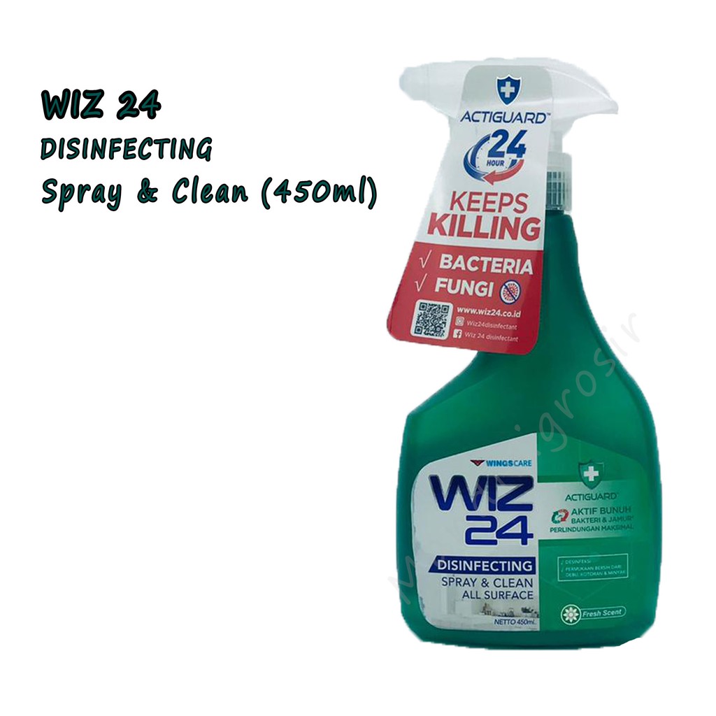 Wiz 24 * Disinfecting Spray &amp; Clean * Fresh Scent * 450ml