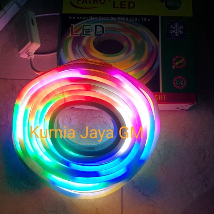 NEON FLEX RGB LED 7 WARNA / SELANG LED RGB - 10METER + FRESER MODE SET
