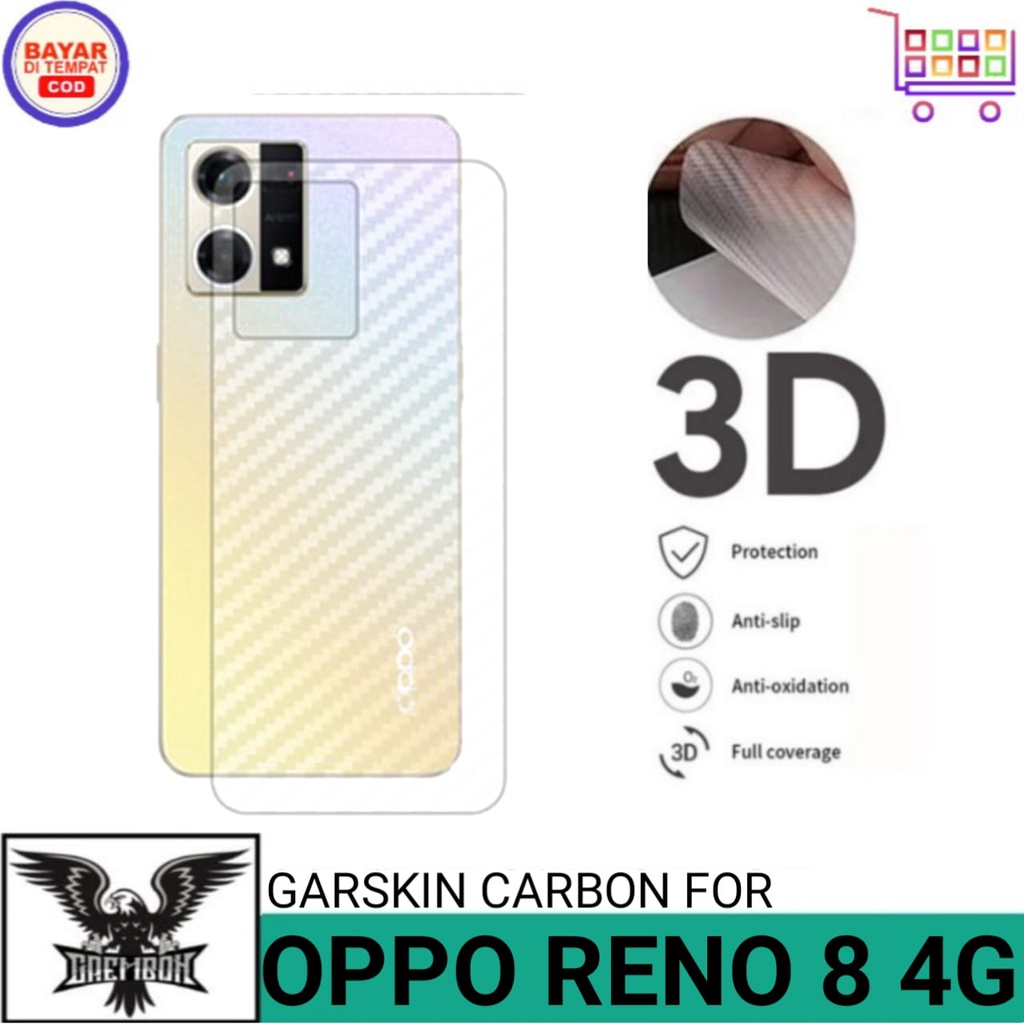 Promo Garskin Carbon OPPO RENO 8 4G Anti Gores Belakang Handphone Anti Lengket Bekas Lem