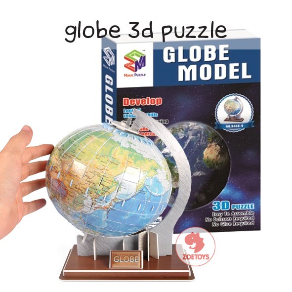 Zoetoys Globe 3D Puzzle | Model Bola Dunia | Mainan Edukasi Anak