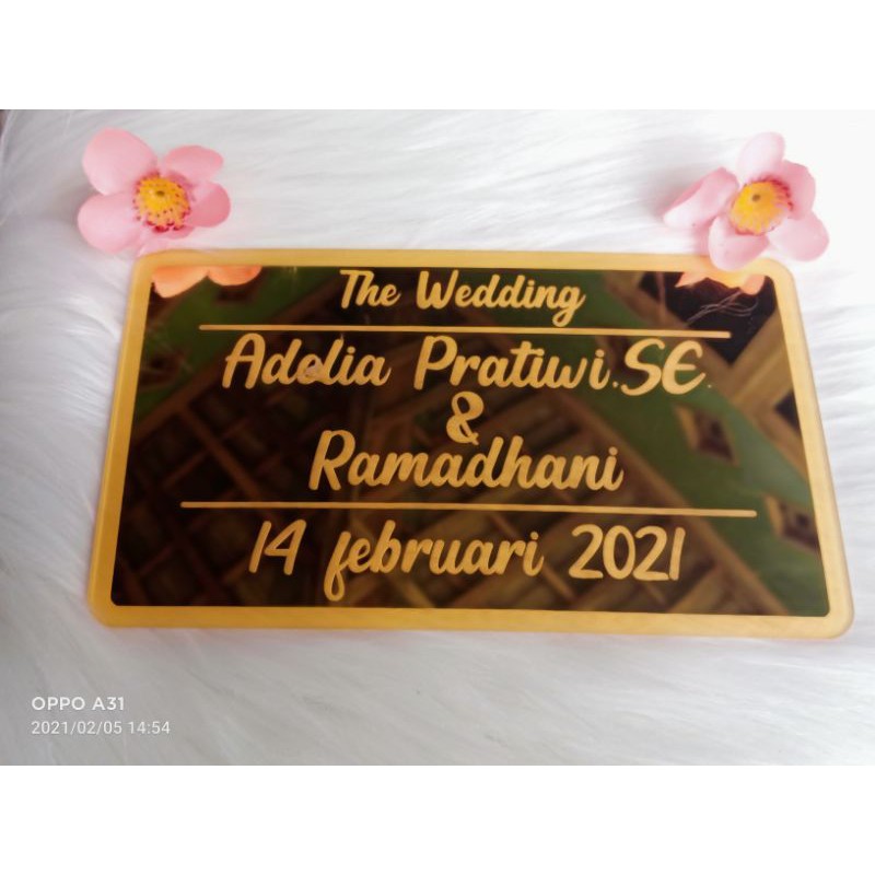 DEKORASI MAHAR / CUSTOM NAMA PENGANTIN AKRILIK