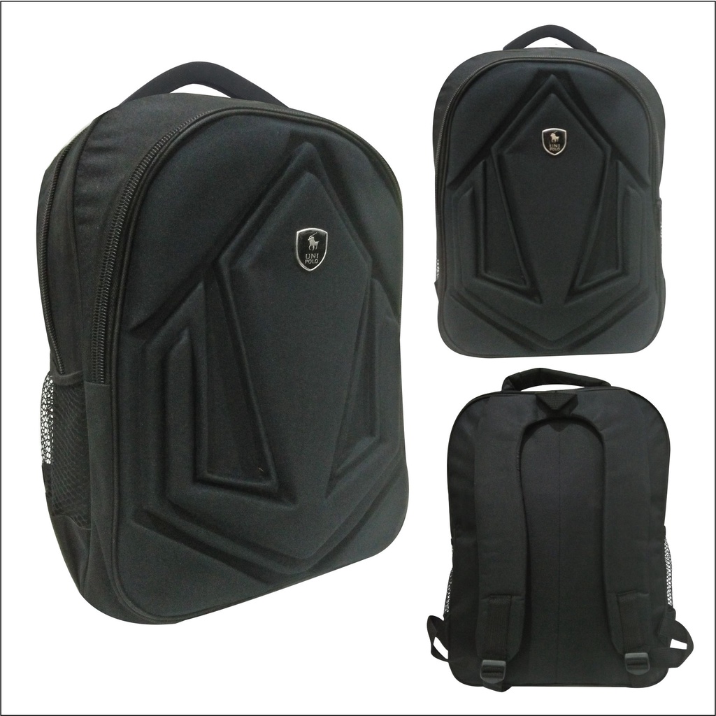 Unipolo 8801 - Tas Ransel Laptop Emboss Bagpack Punggung Sekolah Pria Wanita Unisex