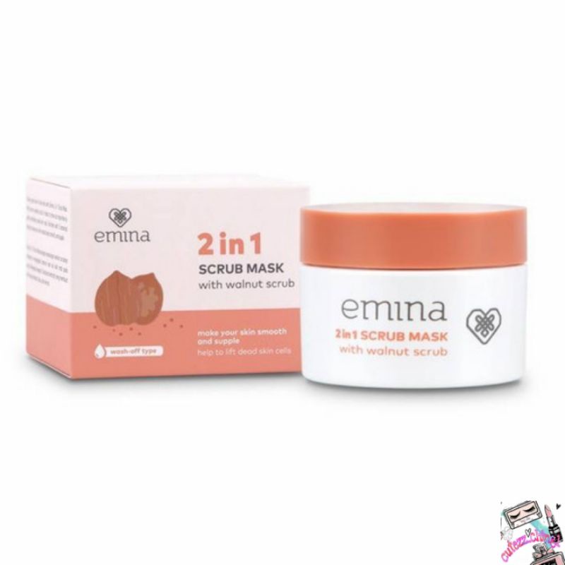 ☃️Cutezz_Ching1☃️Emina 2in1 Scrub Mask 50ml - Masker Wajah