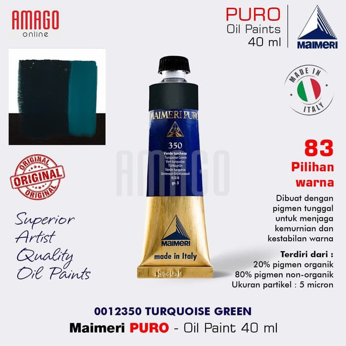 MAIMERI PURO - OIL PAINT - TURQUOISE GREEN - 40ML - M0012350