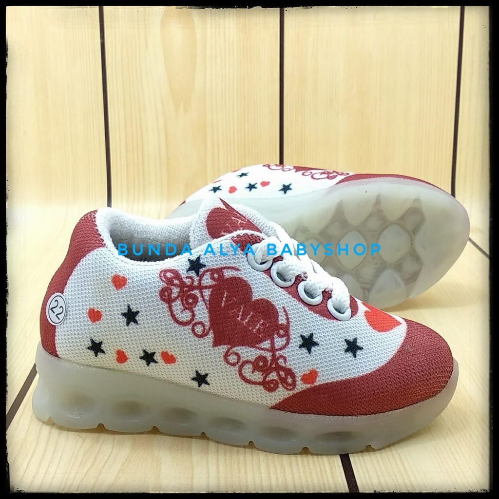 Sepatu Anak Perempuan 1 - 4 Tahun MERAH Size 22 - 30 Sepatu Anak Cewek Sporty Super Cute MURAH