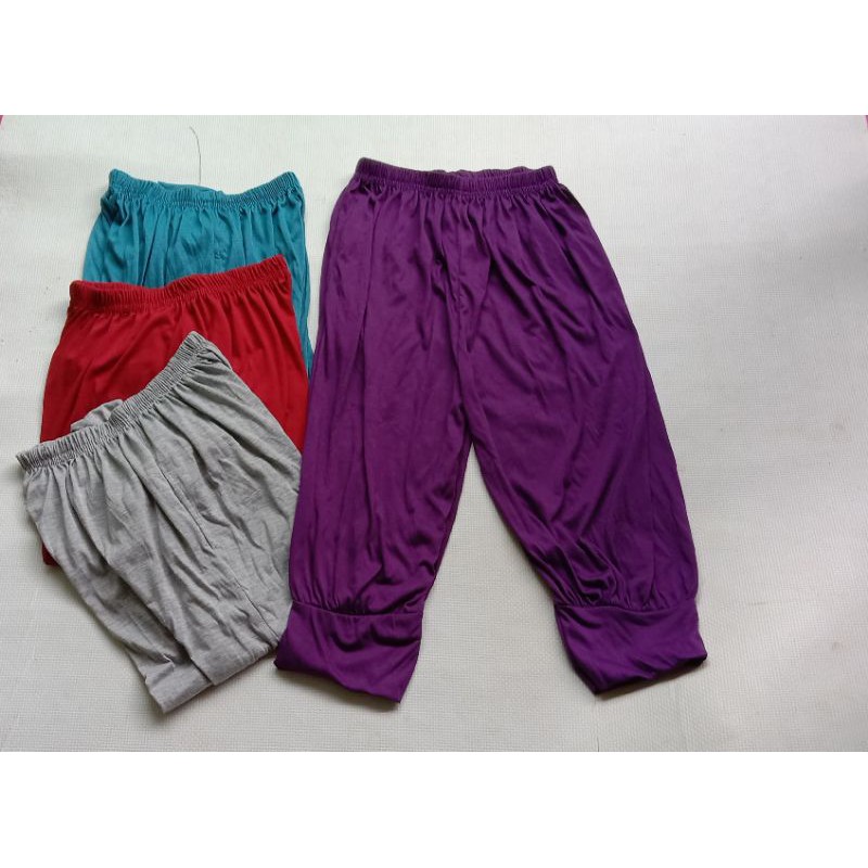 Celana/celamis 3/4 Alladin Kerut Besar Polos Jumbo
