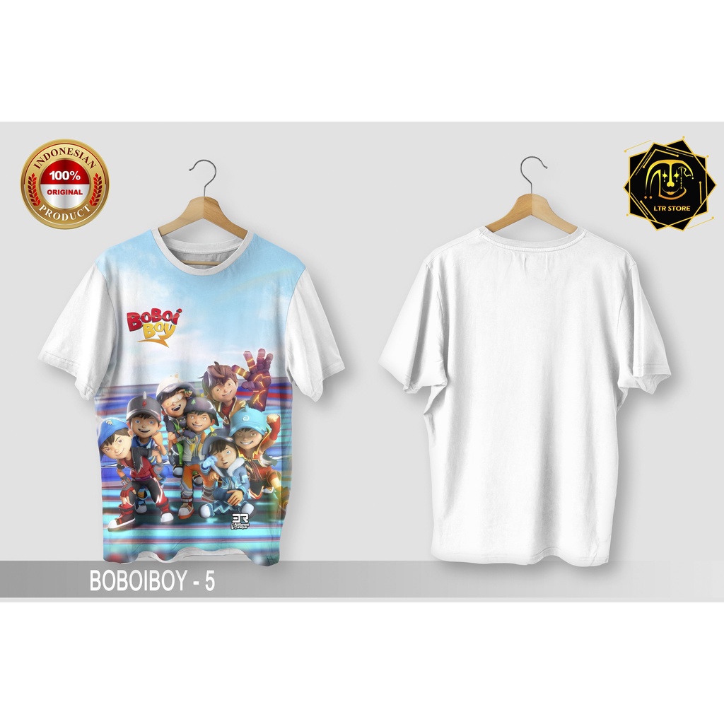 [ BAYAR DI TEMPAT ] BAJU PRINTING GAMBAR BOBOIBOY 5 -  KAOS DISTRO ORIGINAL GAMBAR KARTUN ANIMASI BO