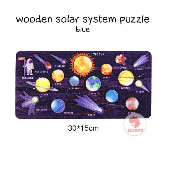 Zoetoys Wooden Solar System Puzzle | Kayu Matching Planet Alat Peraga Sistem Tata Surya Exploring the Universe | Montessori Wood Toys Space Kids Planets