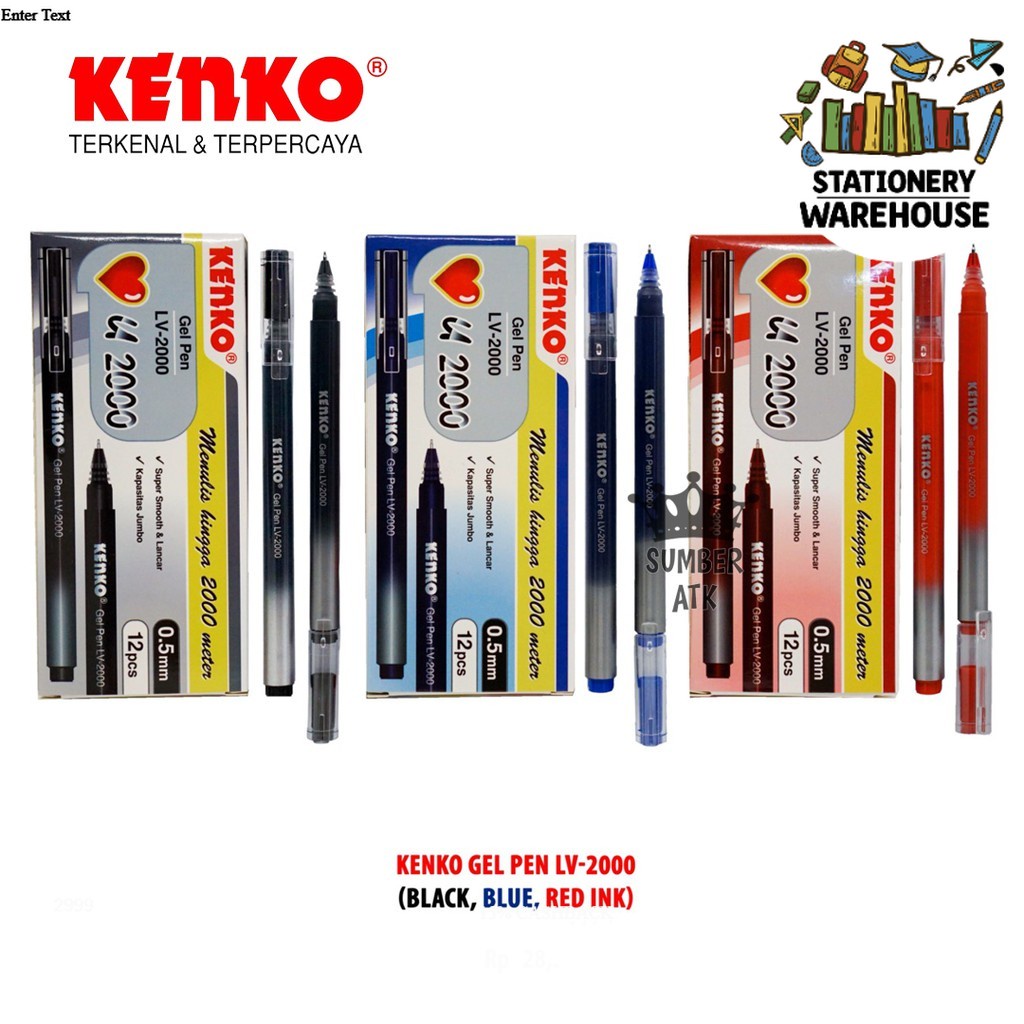 

KENKO GEL PEN / PEN GEL / PEN TINTA GEL / PULPEN GEL LV-2000