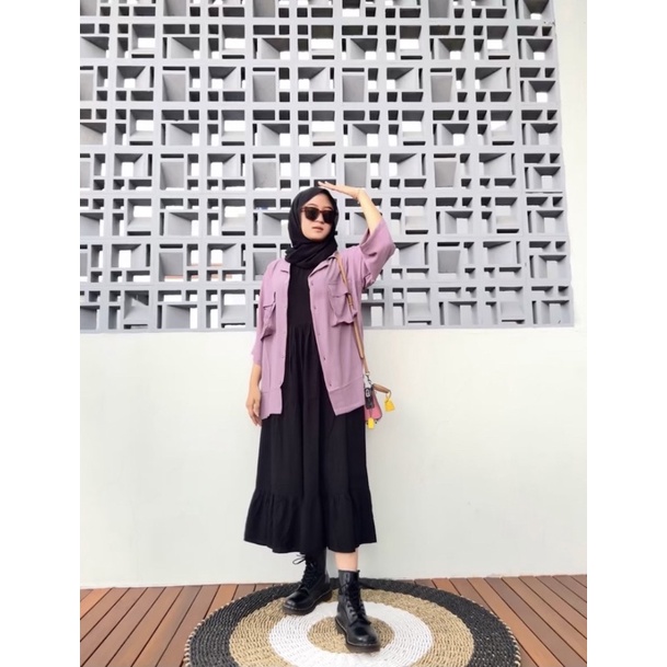 (COD) Flowy Dress inner dress / inner gamis / inner gamis tanpa lengan