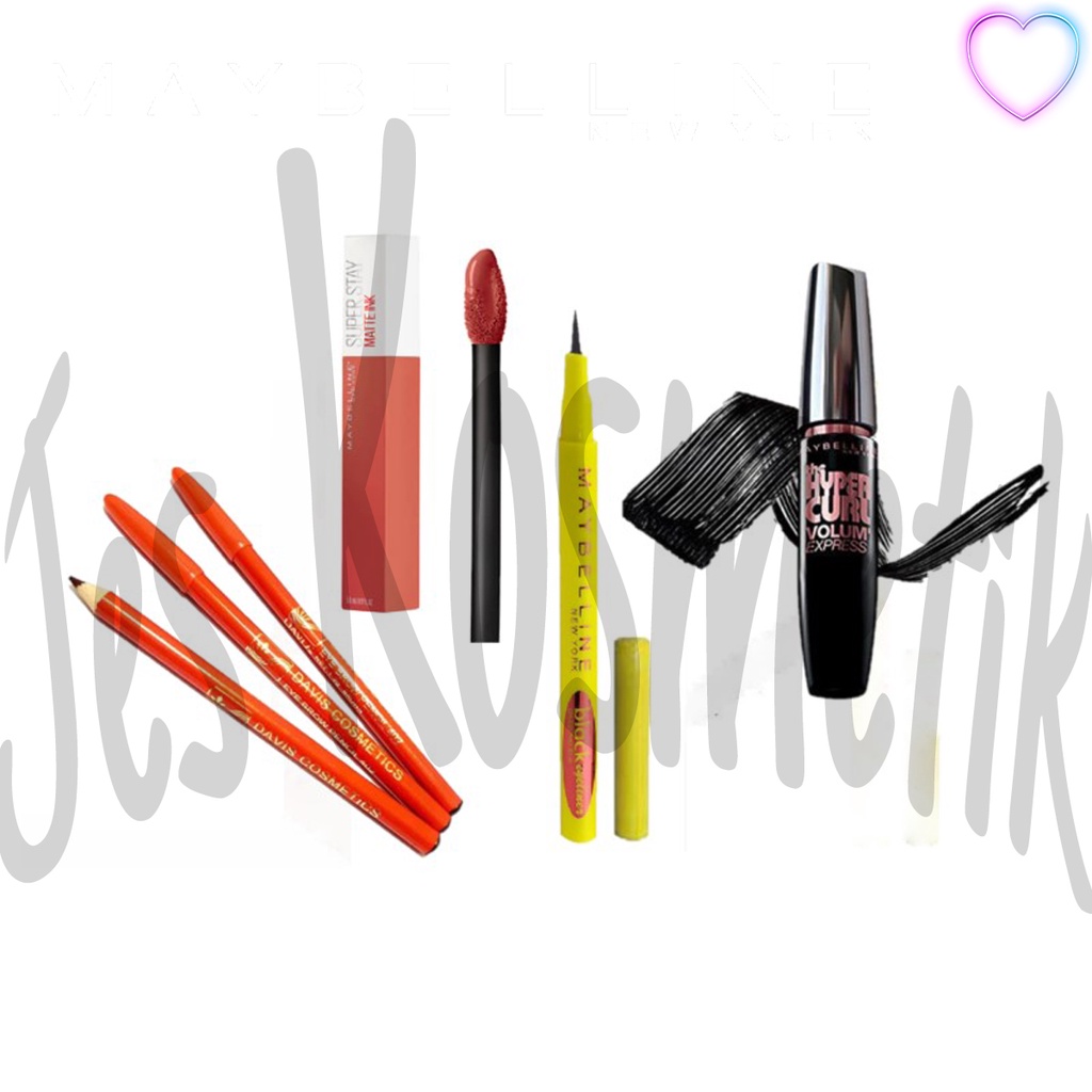 Paket Kosmetik MYB 4 in 1 Make Up Mascara Eyeliner Lipgloss Pensil Alis