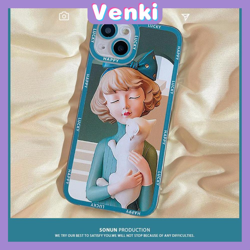 iPhone Case Silicone Soft Case Clear Case Square Edge Shockproof Protection Camera Comic Cute Girl Compatible For iPhone 11 iPhone 13 Pro Max iPhone 12 Pro Max iPhone 7 Plus xr