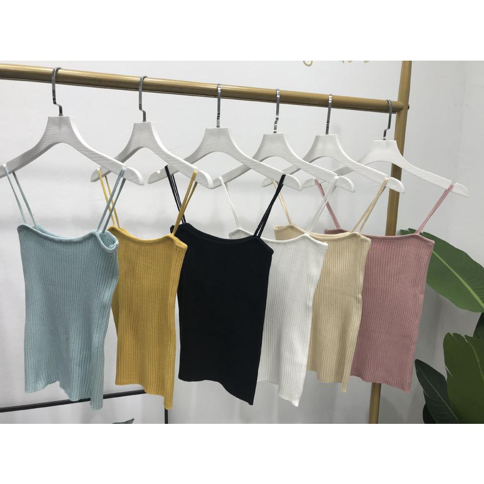 Nicebra Tank Top Tali Polos Wanita Import Gaya Korea 4034
