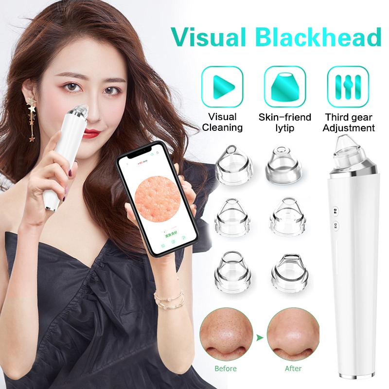 Wireless WiFi Visual Blackhead Vacuum Suction Pore Cleaner Camera Electric Face Acne Removal