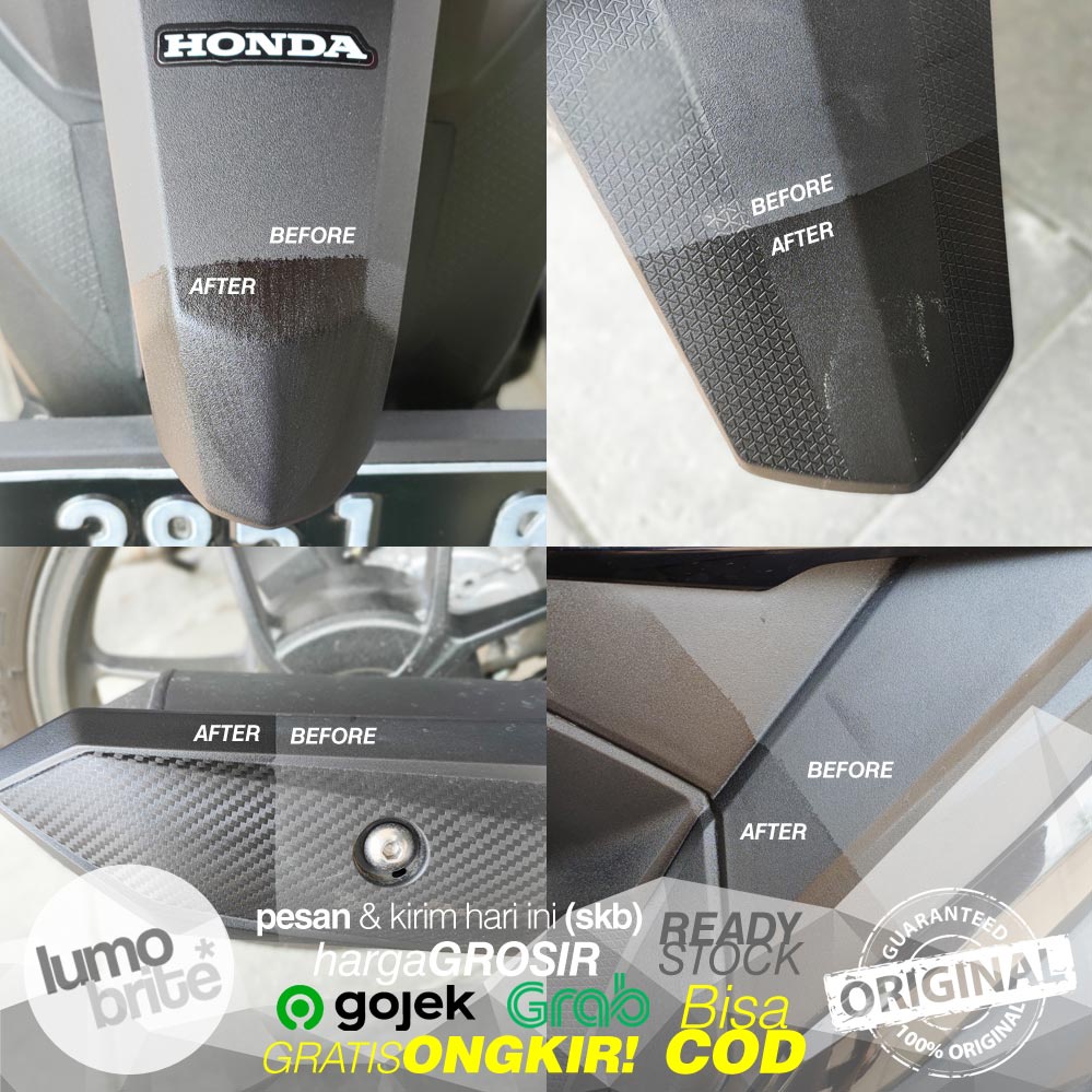 Penghitam Body Motor Mobil LUMOBRITE 168 Fade To Black Permanen Pengkilap Bodi Kasar Pengkilat Poles Trim Restorer Back to Black Magic
