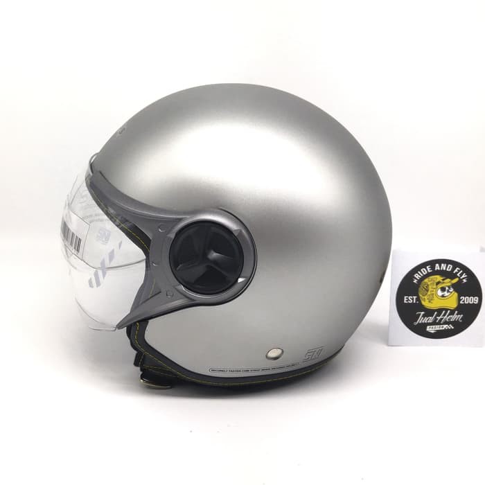 Helm Cargloss YR Silver Met SG (Half Face/Helm Retro/Classic/Klasik/Carglos)