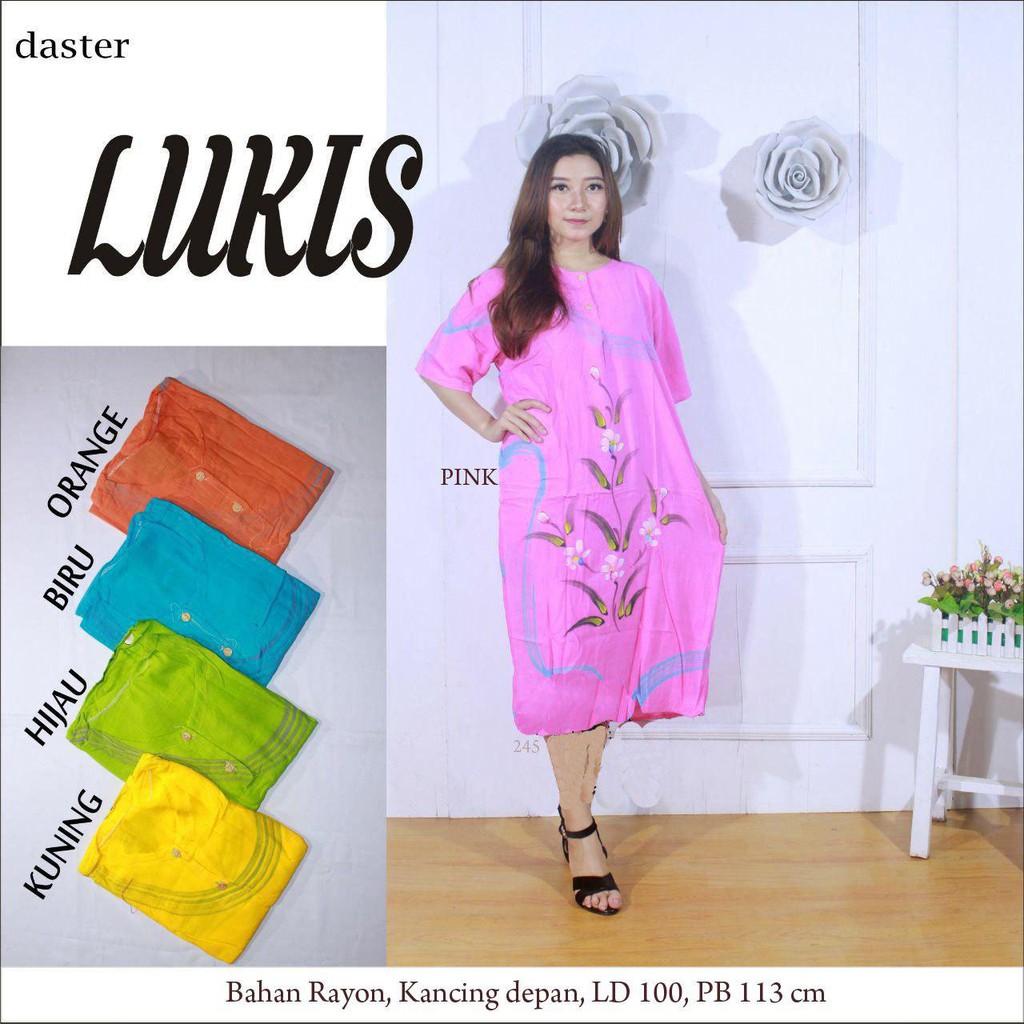 Grosir Daster Lukis Polos Daster Batik Kancing Busui Baju Santai