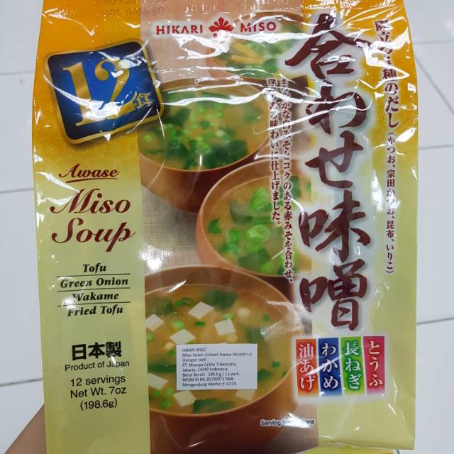 

Hikari Miso Awase Misoshiru 198,6gr - Sup miso instan Jepang