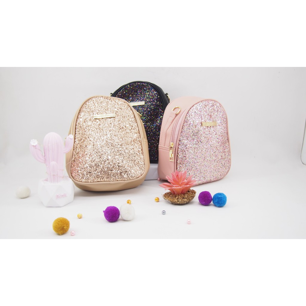 #A103 Tas selempang wanita sling bag perempuan bentuk oval glitter IMPORT