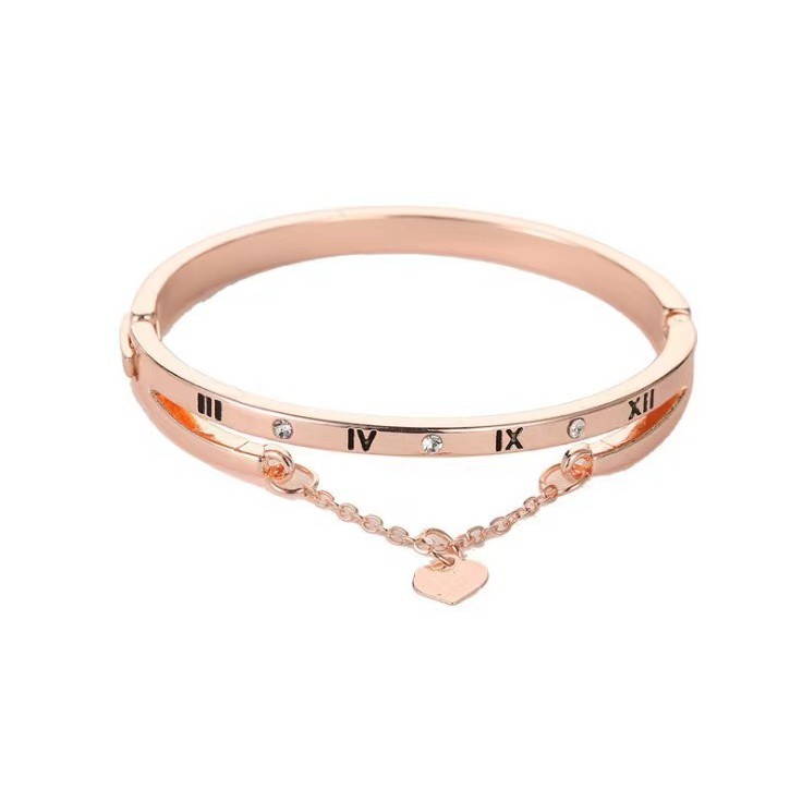 （COD）Gelang Tangan Titanium aksesoris Energi Magnetik Om Mani Padme Hum Untuk Wanita-#6 Log-48 Rose Gold