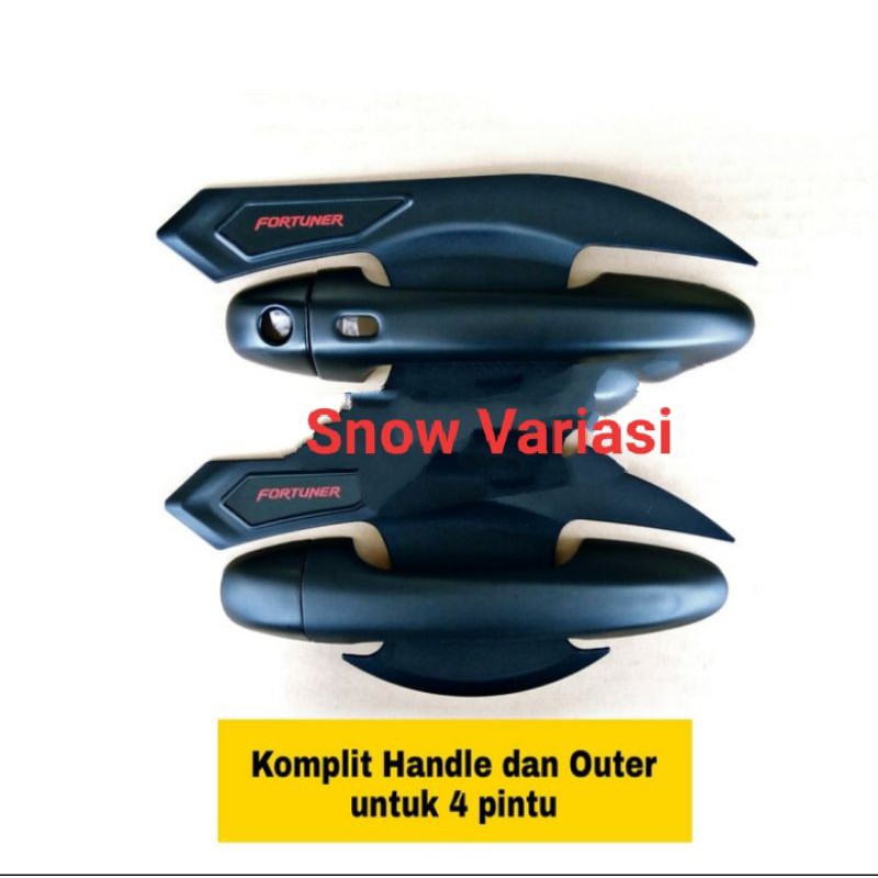 PAKET ALL NEW FORTUNER LENGKAP COVER HANDLE DAN OUTER LUXURY BLACK DOFF 2016