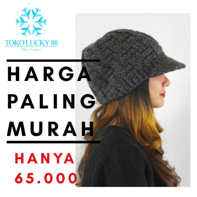 IMPORT Hat Plaited Cap Topi Kupluk Cap Rajut Wool Hat Plaited Cap