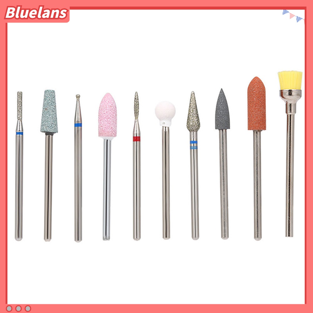 (In Stock) Kacamata Hitam Lensa Warna Warni ♡10pcs Mata Bor Pengikir Kuku Untuk Manicure / Pedicure