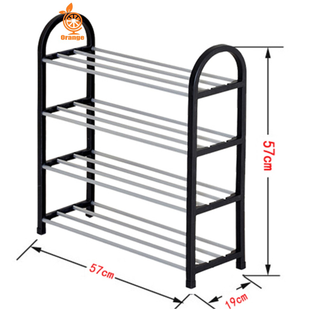 Rak Serbaguna Rak Sepatu Rak Multifungsi 4 Susun Stainless Steel Bongkar Pasang Worldhome66