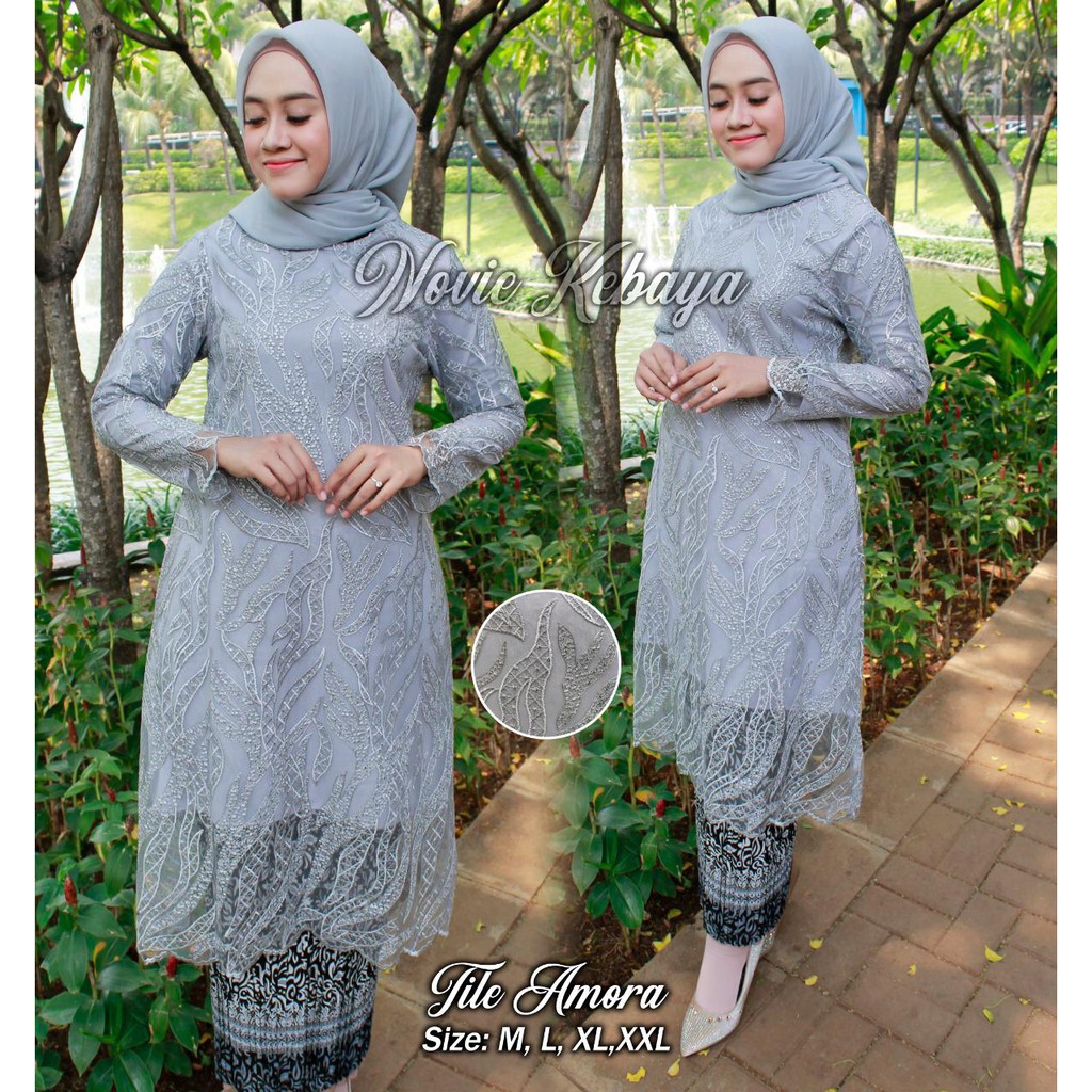 Kebaya Modern Tulle Amora Stelan Rok Plisket