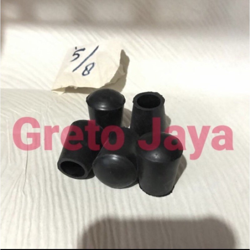 ( 5/8 ) Kaki Karet Bulat Hitam 5/8” inch inchi in Alas Kursi Meja Besi Tutup Pipa Almunium Aluminium