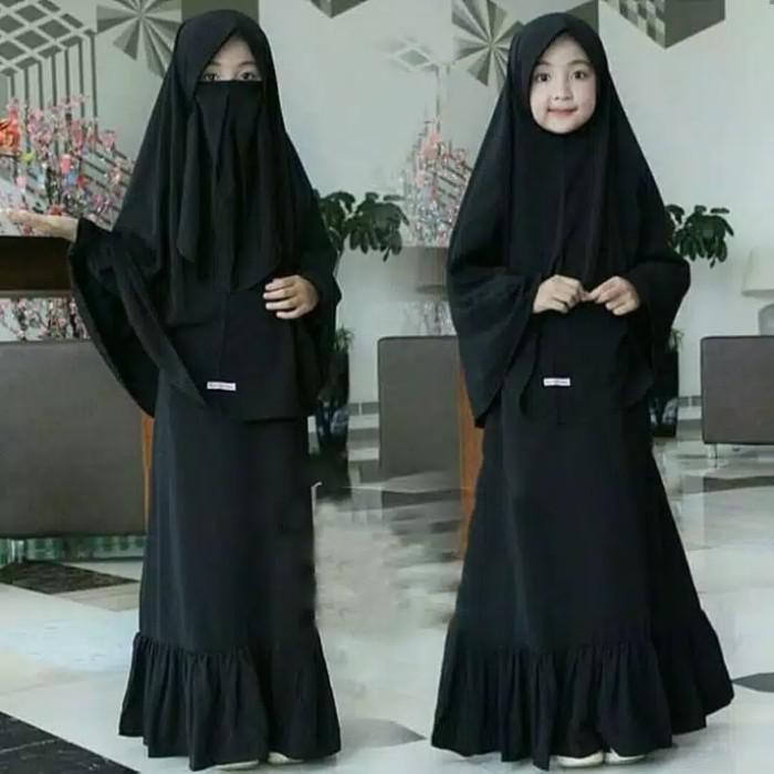 SETELAN BAJU GAMIS ANAK PEREMPUAN 9 10 11 12 13 TAHUN/FRE JILBAB CADAR