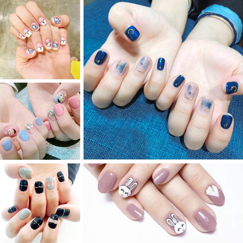 Da061-080 14pcs / Lembar Stiker Kuku Palsu 3d Untuk Nail Art Diy