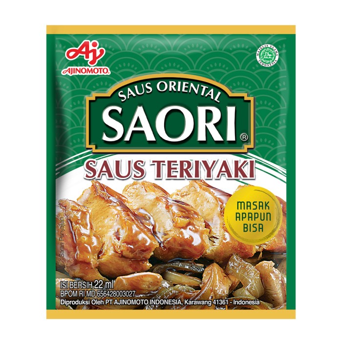 

SAUS-DRESSING- SAORI SAUS TERIYAKI KEMASAN SACHET 22ML (4 PCS) SAOS ORIENTAL SAUCE -SAUS-DRESSING.