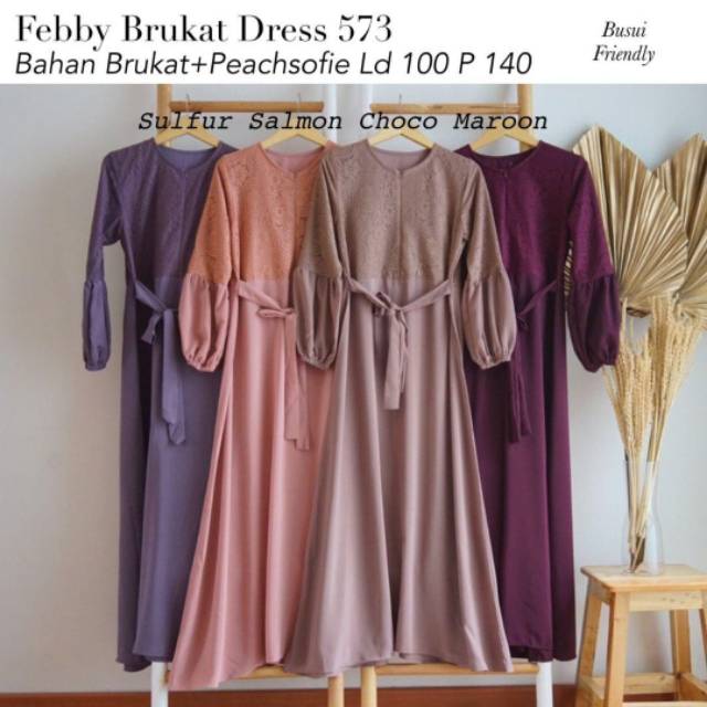 FEBBY BRUKAT DRESS / GAMIS BRUKAT / GAMIS LEBARAN