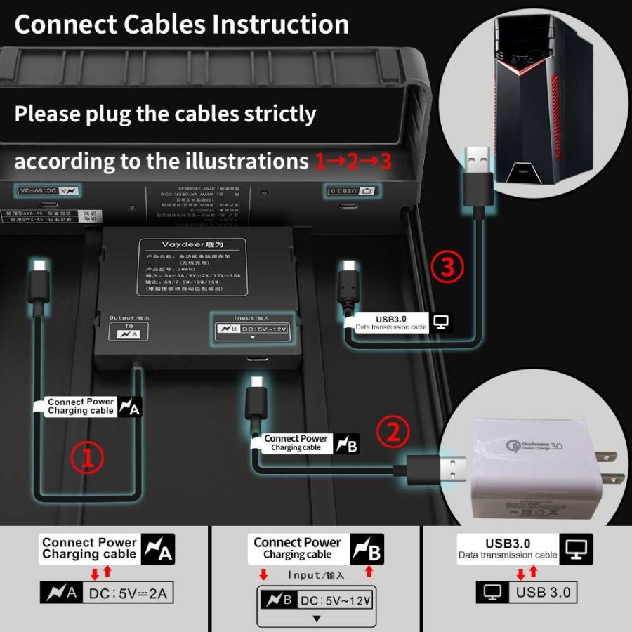 Triple W Meja Laptop + 4 USB Quick Charging| Portable Monitor Komputer