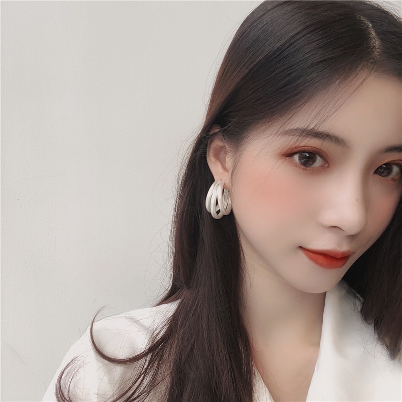 Anting Tusuk Gantung Bahan Sterling Silver 925 Gaya Koreasimple Untuk Wanita