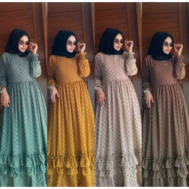 gamis ceruti polkadot