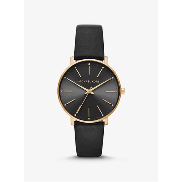 Michael Kors Pyper Gold Tone and Leather Watch