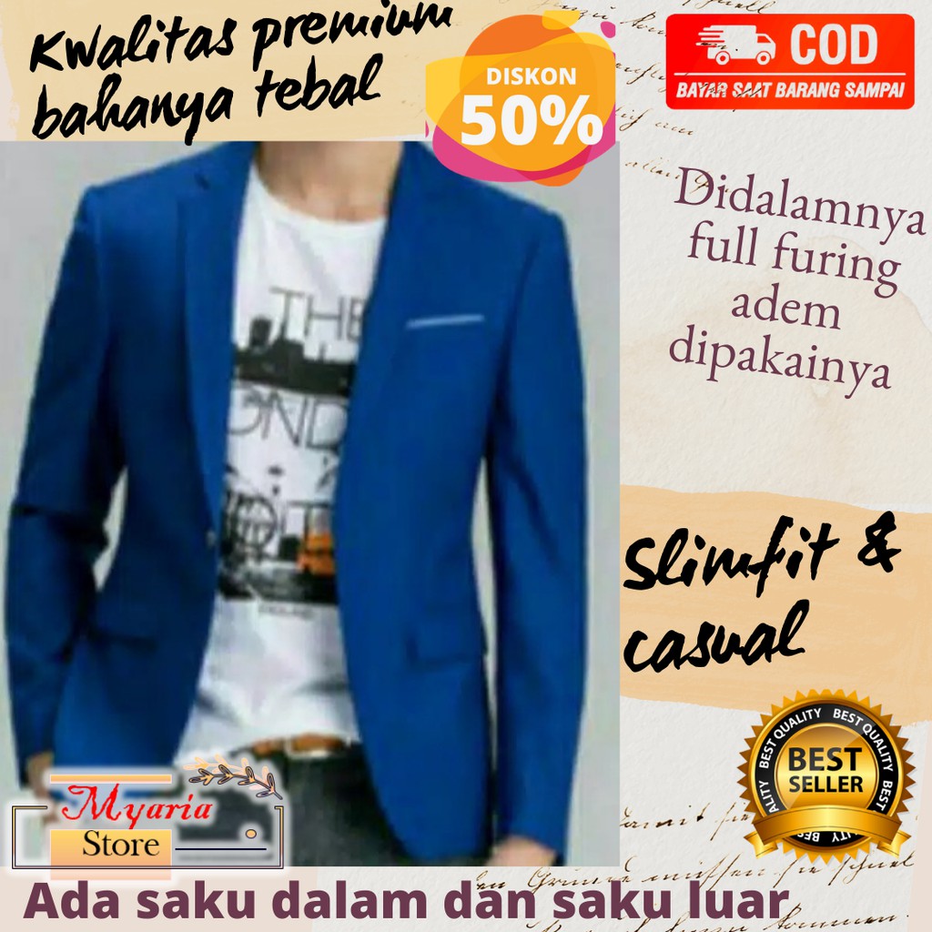 Blezer biru,blezer pria biru,jas biru,jas formal biru