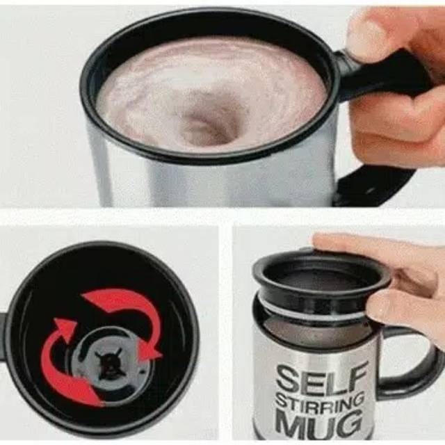 Self Stirring Mug - gelas pengaduk minuman - pengaduk minuman otomatis