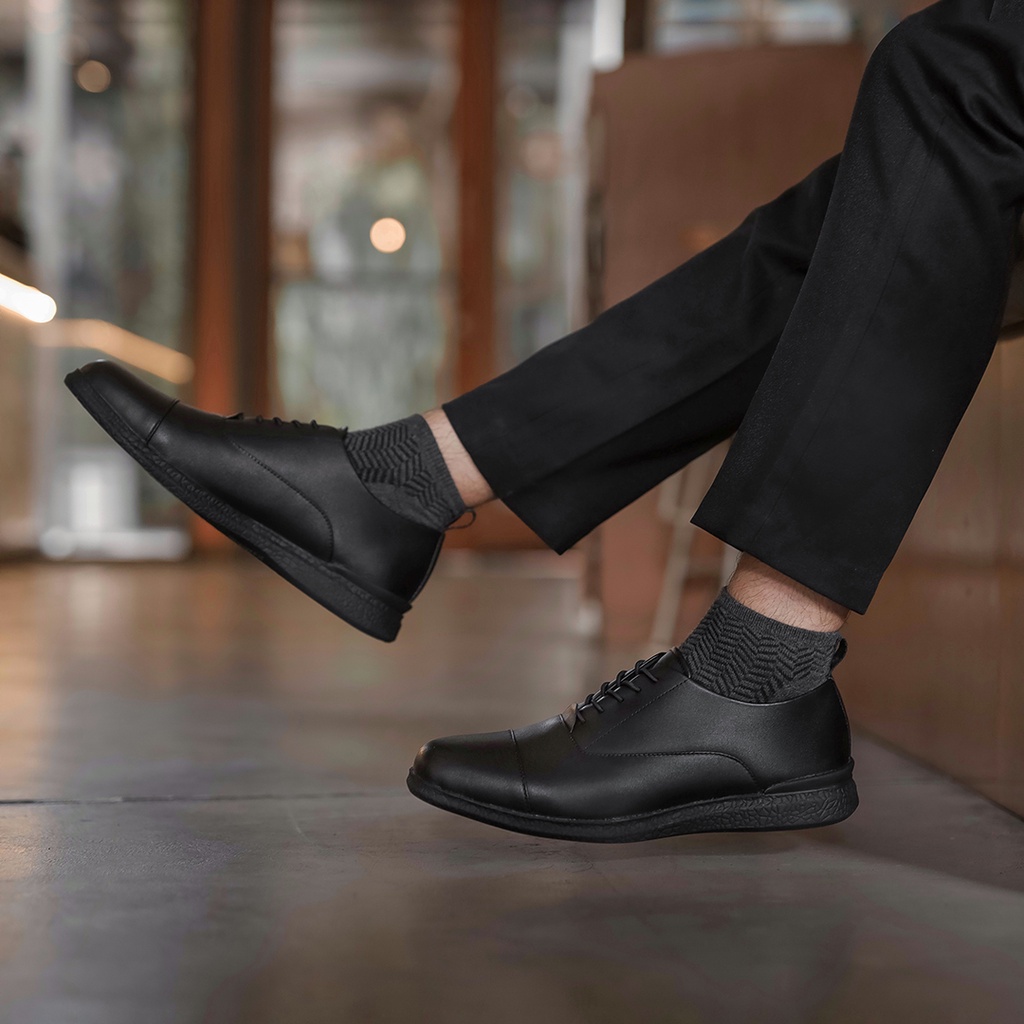 OXFORD 3.0 BLACK (KULIT ASLI) |ManNeedMe x Kenzio| Sepatu Pantofel Pria Derby Shoes Formal ORIGINAL