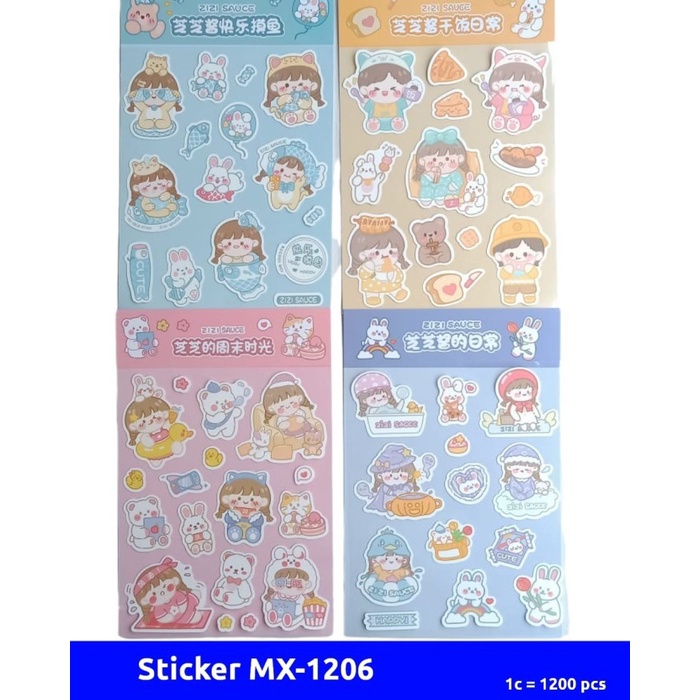 

MX-1206 Sticker Motif Cute Girl And Animal (pcs)