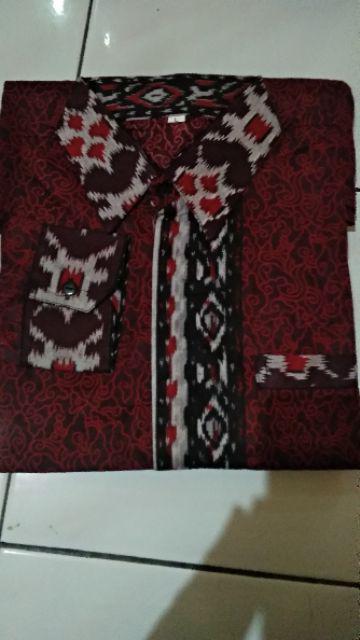 Asifa Batik Hrb026 Kenongo Kemeja Tosca Pendek Pekalongan Padi M L Xl Sogan Tulis Halus Kemeja Batik