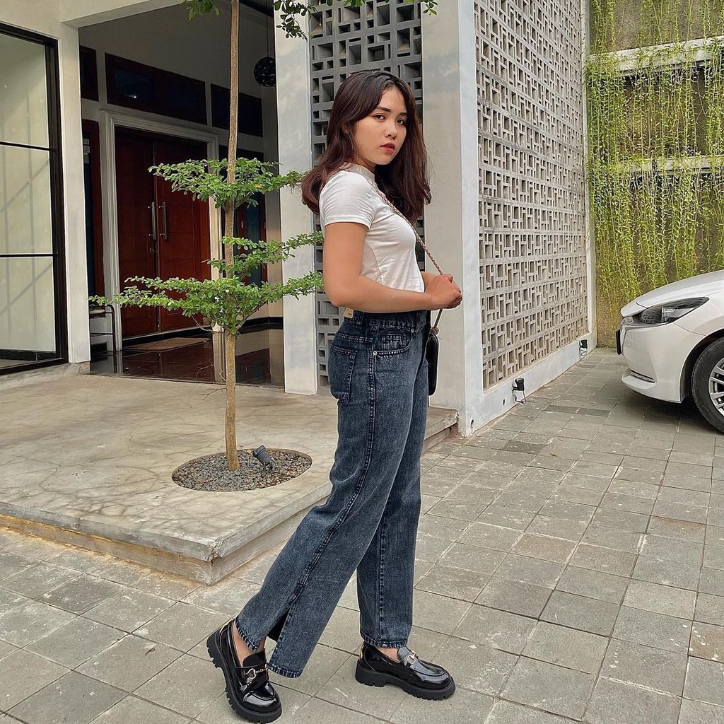 EONNI KULOT JEANS BELAH PREMIUM // KULOT HIGHWAIST JEANS BELAH SNOW