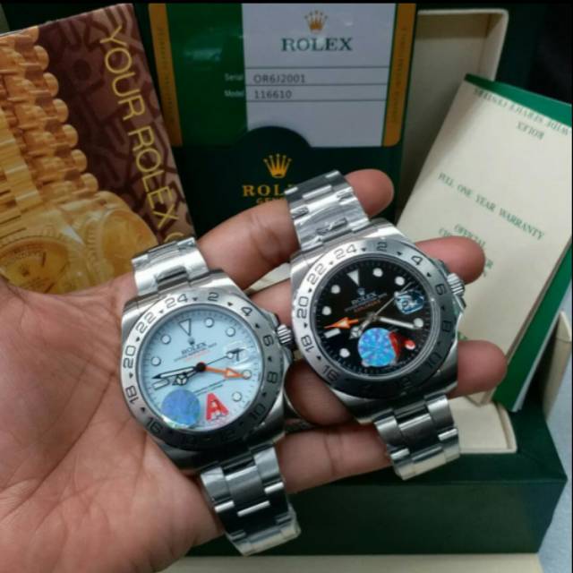 Jam Tangan Pria Merek Rolex EXPLORER II Automatic Clone Top LS Stainless S