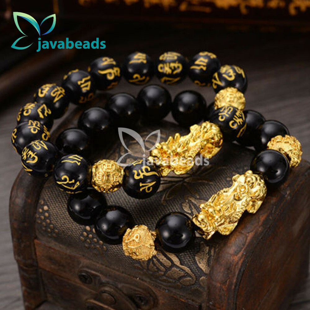 Gelang Batu Mantra Tibet Hitam
