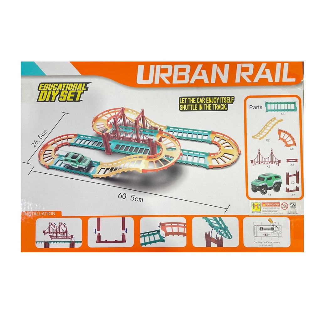 Mainan Anak URBAN RAIL Track Lintasan Mobil Balap Educational Diy Set