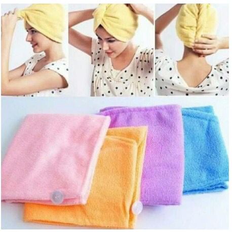 Handuk Kepala / Handuk Keramas Microfiber / Lap Pengering Rambut Praktis Dan Cepat