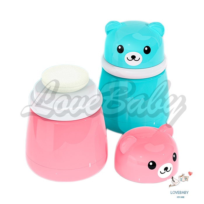 [1KG 11PCS] LBS Botol Bedak Tabur Anak Beruang Travel Lucu